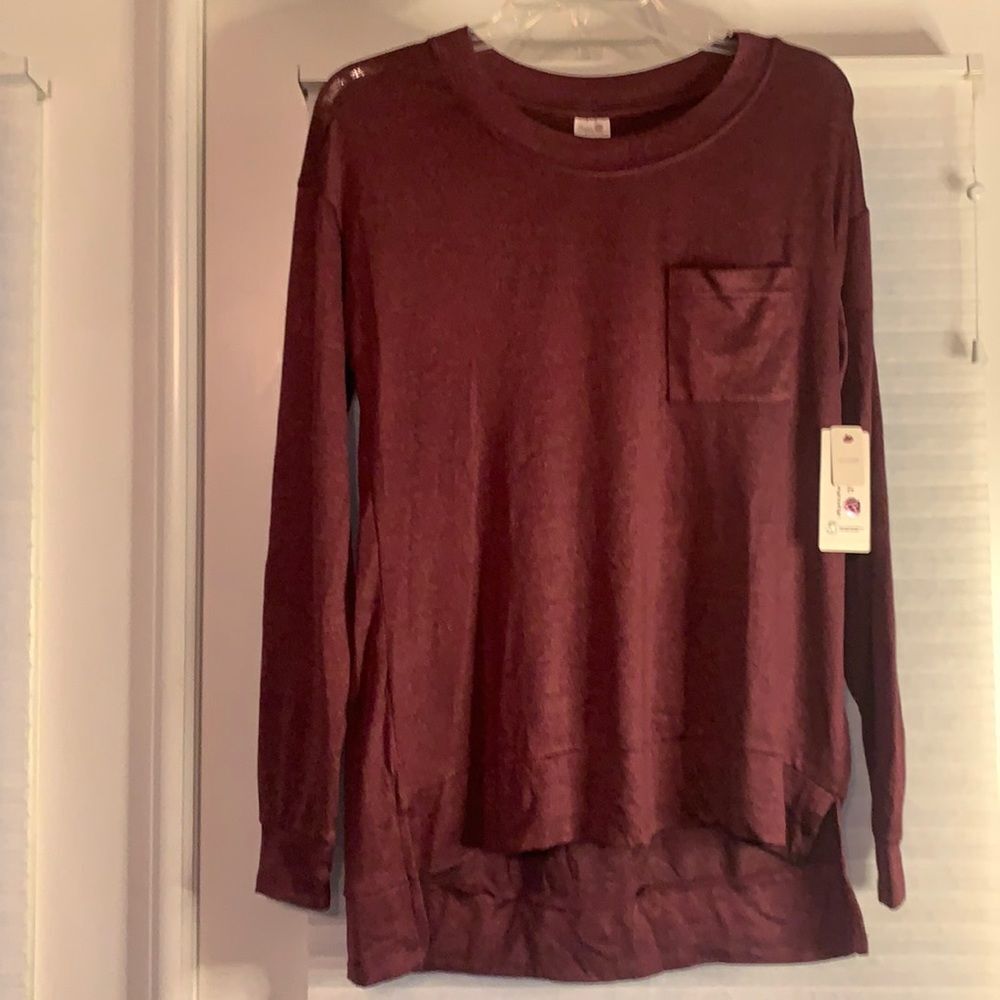 Maroon Velour Sweatshirt Sleepwear‎ Small 4-6 New